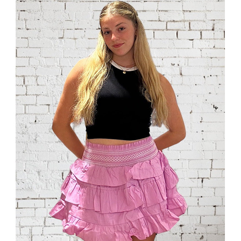 Smocked Ruffle Tiered Skort