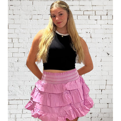 Smocked Ruffle Tiered Skort