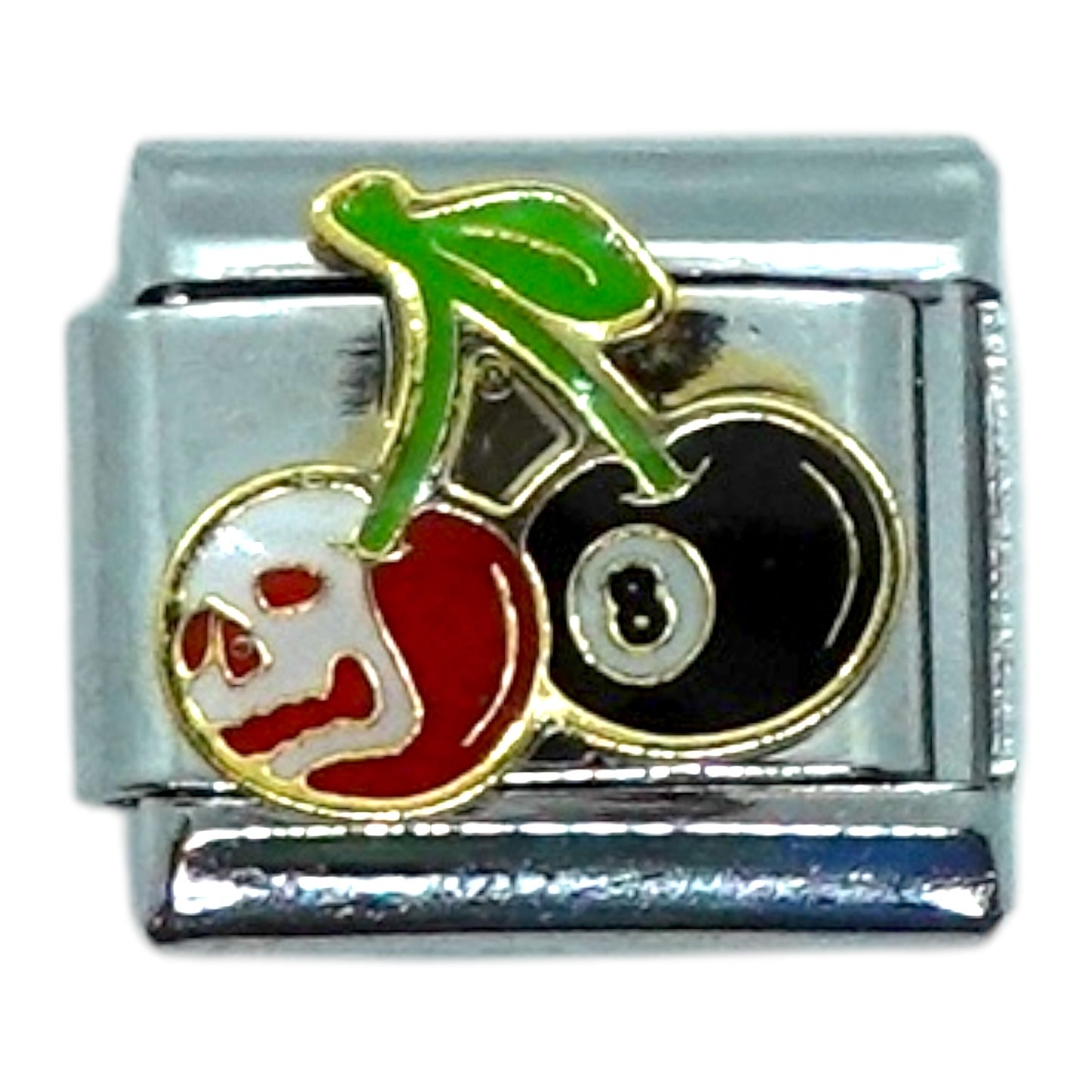 Skull & Eight-ball Cherry Italian Charm