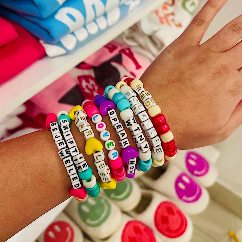 Taylor Swiftie Friendship Bracelets Set Clay Beaded Bracelets Surfer Heishi  Strands With Fearless Letter Charm, Stackable Soft Clay Boho Style From  Dh_garden, $4.32 | DHgate.Com